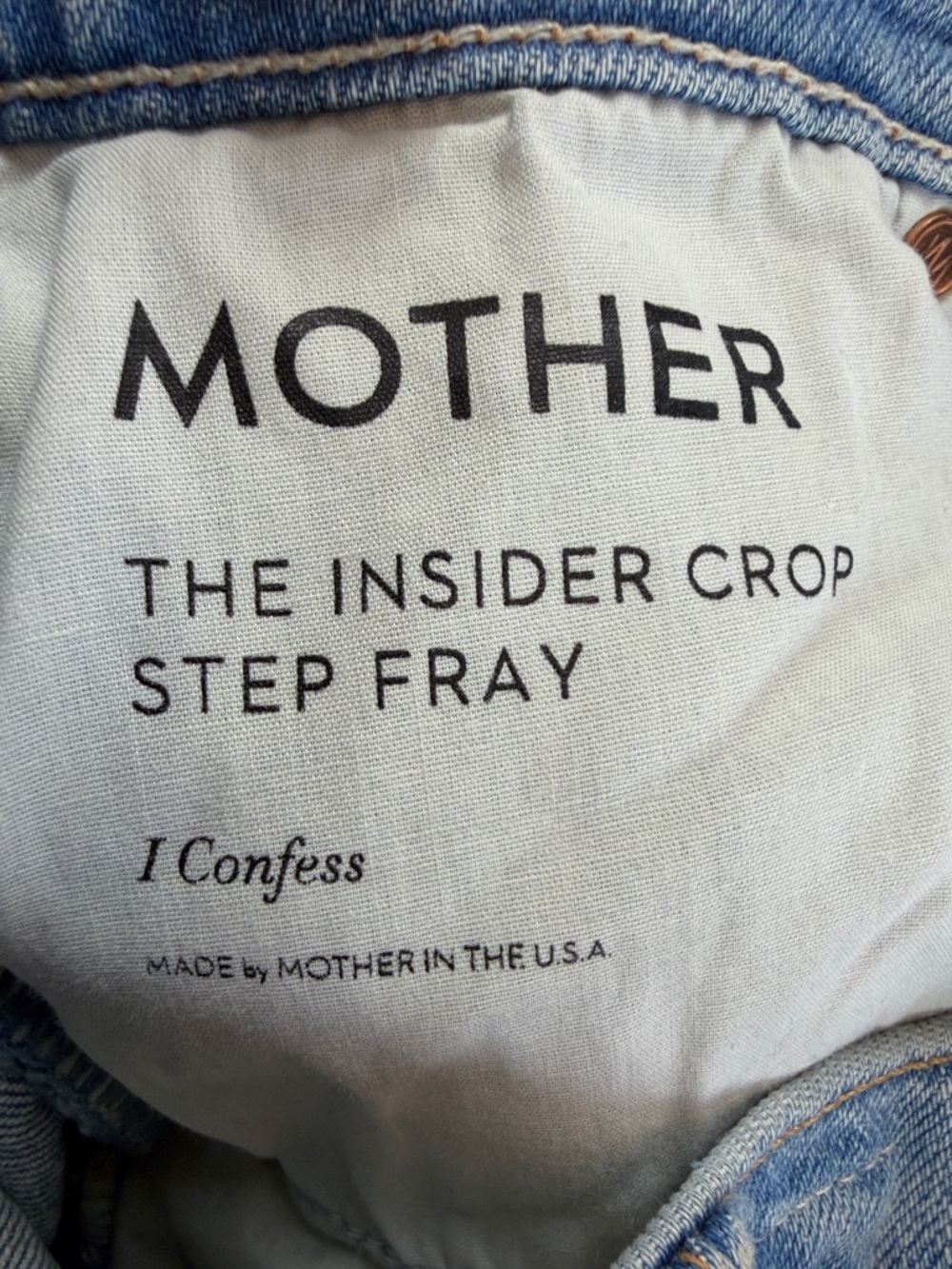 MOTHER The Insider High Rise Crop Step Fray Bootcut Jeans 24 “Out of the Blue” - Picture 4 of 16